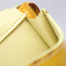 LOUIS VUITTON Monogram Vernis Motto Pouch Lime Yellow M91059 LV Auth 140221-12