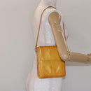 LOUIS VUITTON Monogram Vernis Motto Pouch Lime Yellow M91059 LV Auth 140221-22