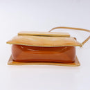 LOUIS VUITTON Monogram Vernis Motto Pouch Lime Yellow M91059 LV Auth 140221-5