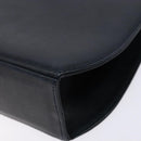 Salvatore Ferragamo Gancini Chain Shoulder Bag Leather Navy Gold Auth 140222-9