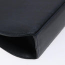 Salvatore Ferragamo Gancini Chain Shoulder Bag Leather Navy Gold Auth 140222-16