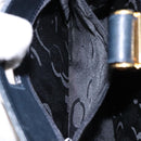 Salvatore Ferragamo Gancini Chain Shoulder Bag Leather Navy Gold Auth 140222-19