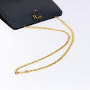 Salvatore Ferragamo Gancini Chain Shoulder Bag Leather Navy Gold Auth 140222-7