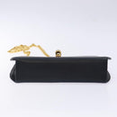 Salvatore Ferragamo Gancini Chain Shoulder Bag Leather Navy Gold Auth 140222-5