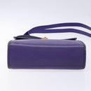 CELINE Hand Bag Leather 2way Purple Gold Auth 140223-4