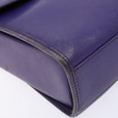 CELINE Hand Bag Leather 2way Purple Gold Auth 140223-16