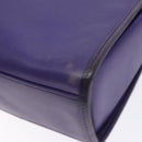 CELINE Hand Bag Leather 2way Purple Gold Auth 140223-17