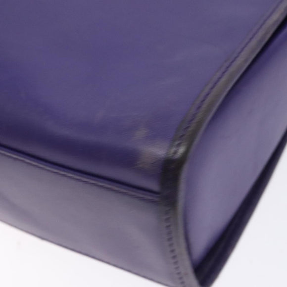 CELINE Hand Bag Leather 2way Purple Gold Auth 140223