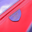 CELINE Hand Bag Leather 2way Purple Gold Auth 140223-12