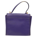 CELINE Hand Bag Leather 2way Purple Gold Auth 140223-2