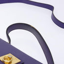 CELINE Hand Bag Leather 2way Purple Gold Auth 140223-14