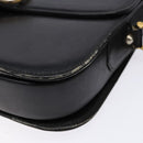 CELINE Shoulder Bag Leather Black Gold Auth 140224-9