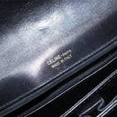 CELINE Shoulder Bag Leather Black Gold Auth 140224-18