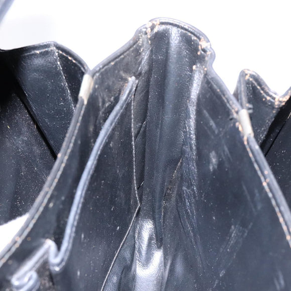 CELINE Shoulder Bag Leather Black Gold Auth 140224