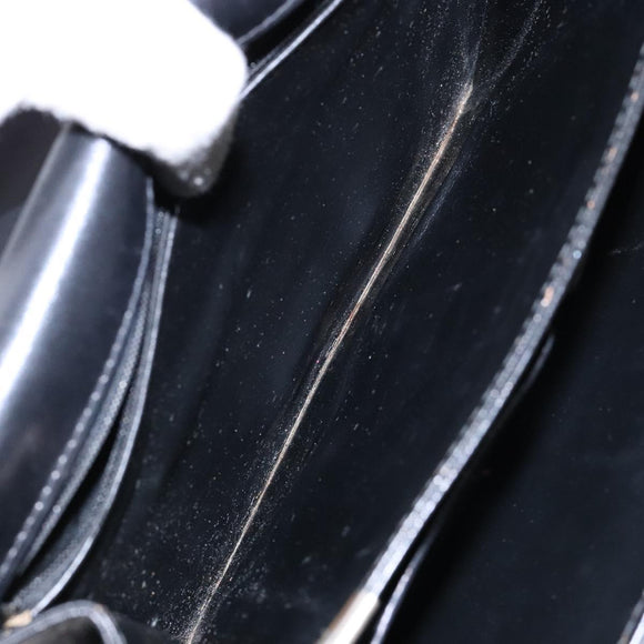 CELINE Shoulder Bag Leather Black Gold Auth 140224