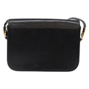 CELINE Shoulder Bag Leather Black Gold Auth 140224-2