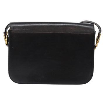 CELINE Shoulder Bag Leather Black Gold Auth 140224 - 0