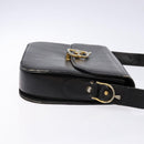 CELINE Shoulder Bag Leather Black Gold Auth 140224-3
