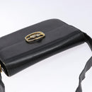 CELINE Shoulder Bag Leather Black Gold Auth 140224-6
