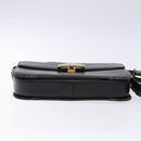 CELINE Shoulder Bag Leather Black Gold Auth 140224-5