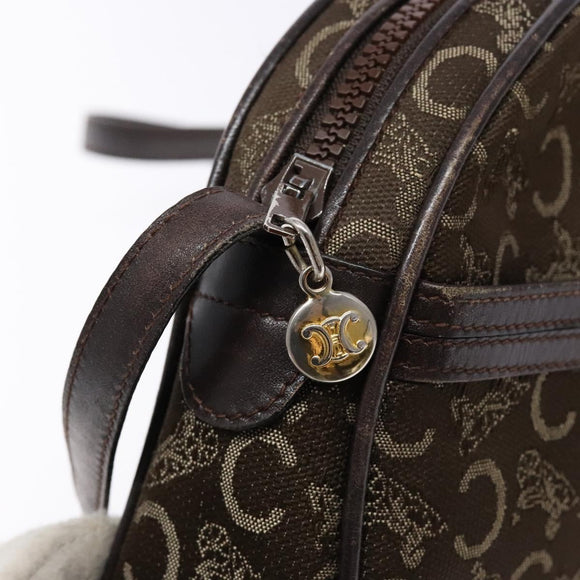 CELINE C Sulky Shoulder Bag Canvas Brown Auth 140225