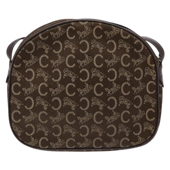 CELINE C Sulky Shoulder Bag Canvas Brown Auth 140225