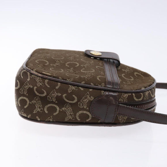 CELINE C Sulky Shoulder Bag Canvas Brown Auth 140225