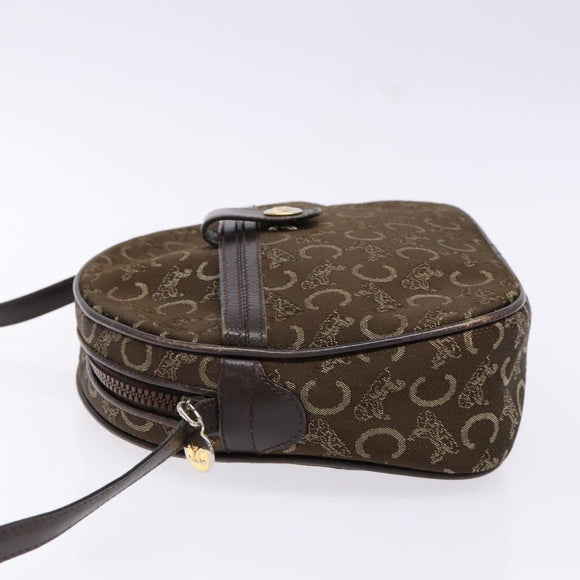 CELINE C Sulky Shoulder Bag Canvas Brown Auth 140225