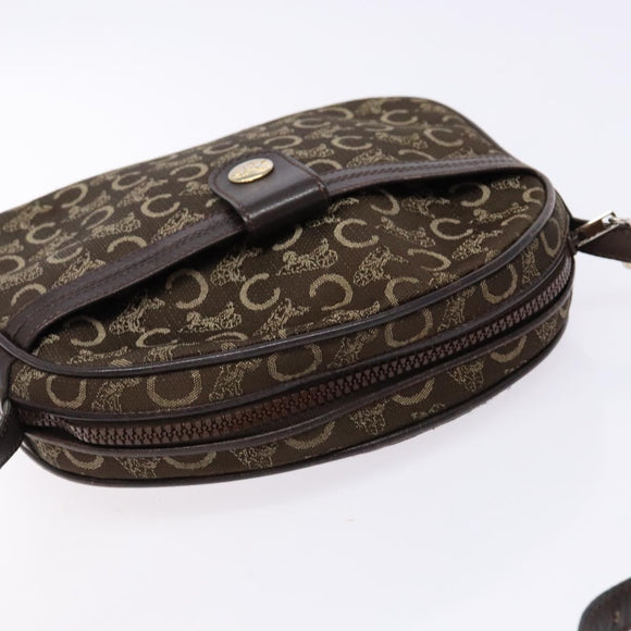 CELINE C Sulky Shoulder Bag Canvas Brown Auth 140225