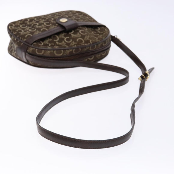 CELINE C Sulky Shoulder Bag Canvas Brown Auth 140225