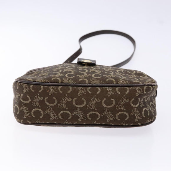 CELINE C Sulky Shoulder Bag Canvas Brown Auth 140225
