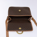 CELINE Macadam Canvas Circle Schultertasche PVC Leder Braun Gold Auth 140226-19