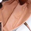 CELINE Macadam Canvas Circle Shoulder Bag PVC Leather Brown Gold Auth 140226-10