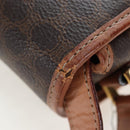 CELINE Macadam Canvas Circle Schultertasche PVC Leder Braun Gold Auth 140226-17