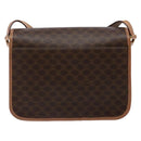 CELINE Macadam Canvas Circle Schultertasche PVC Leder Braun Gold Auth 140226-2