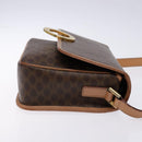 CELINE Macadam Canvas Circle Shoulder Bag PVC Leather Brown Gold Auth 140226-3