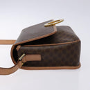 CELINE Macadam Canvas Circle Shoulder Bag PVC Leather Brown Gold Auth 140226-4