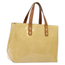 LOUIS VUITTON Monogram Vernis Reade PM Hand Bag Beige M91334 LV Auth 140231-1