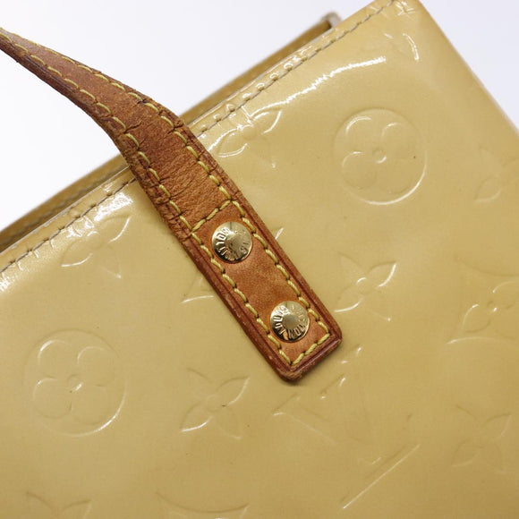 LOUIS VUITTON Monogram Vernis Reade PM Hand Bag Beige M91334 LV Auth 140231