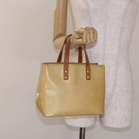 LOUIS VUITTON Monogram Vernis Reade PM Hand Bag Beige M91334 LV Auth 140231