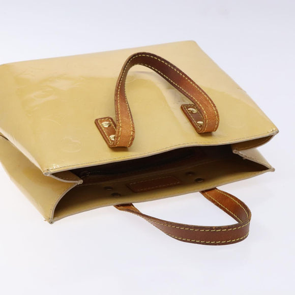 LOUIS VUITTON Monogram Vernis Reade PM Hand Bag Beige M91334 LV Auth 140231