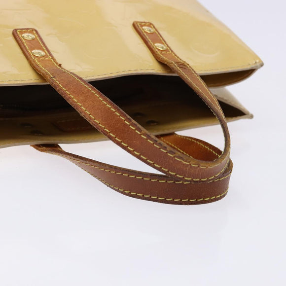 LOUIS VUITTON Monogram Vernis Reade PM Hand Bag Beige M91334 LV Auth 140231