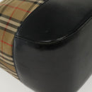 Burberrys Nova Check Shoulder Bag Canvas Leather Beige Auth 140233-14