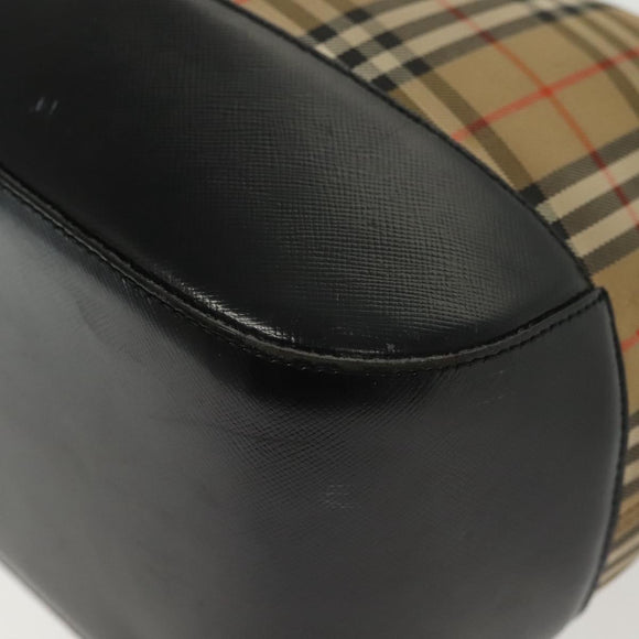 Burberrys Nova Check Shoulder Bag Canvas Leather Beige Auth 140233