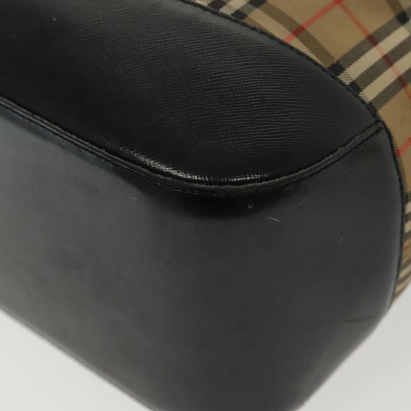 Burberrys Nova Check Shoulder Bag Canvas Leather Beige Auth 140233