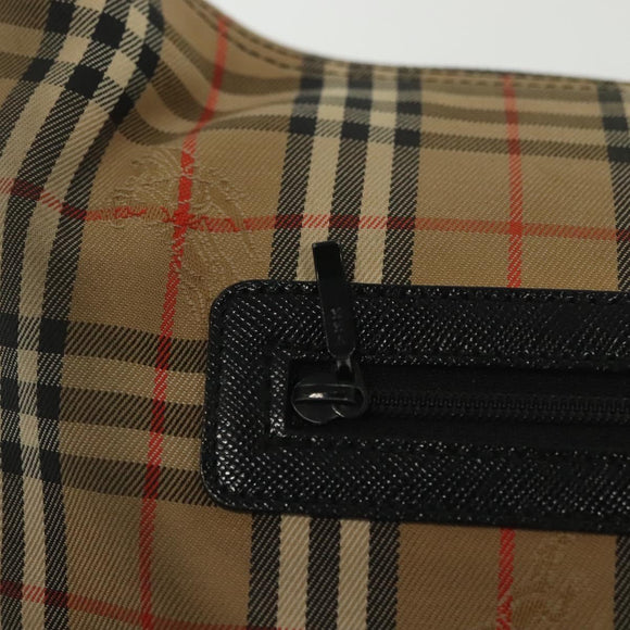 Burberrys Nova Check Shoulder Bag Canvas Leather Beige Auth 140233