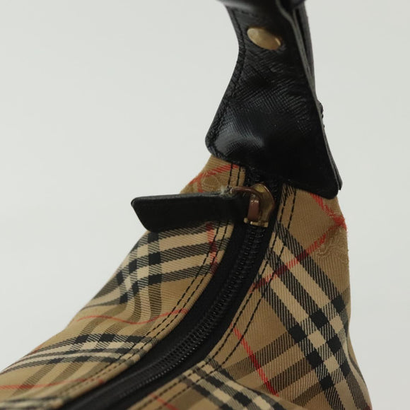 Burberrys Nova Check Shoulder Bag Canvas Leather Beige Auth 140233