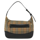 Burberrys Nova Check Shoulder Bag Canvas Leather Beige Auth 140233-2