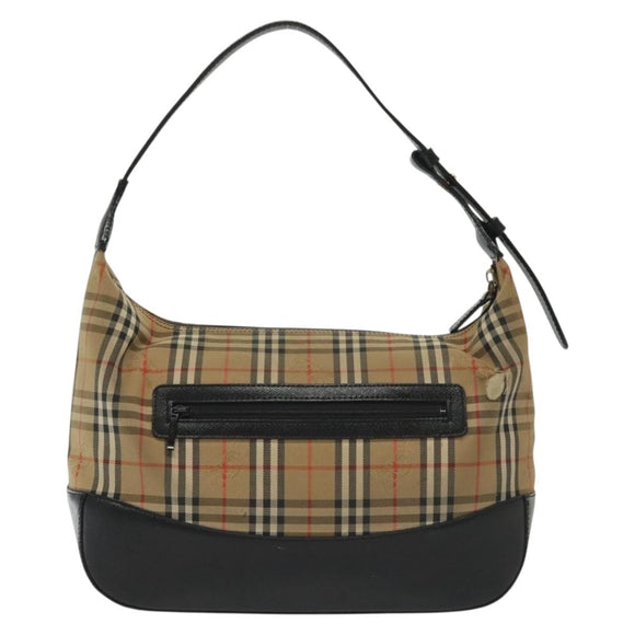 Burberrys Nova Check Shoulder Bag Canvas Leather Beige Auth 140233