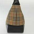 Burberrys Nova Check Shoulder Bag Canvas Leather Beige Auth 140233-4